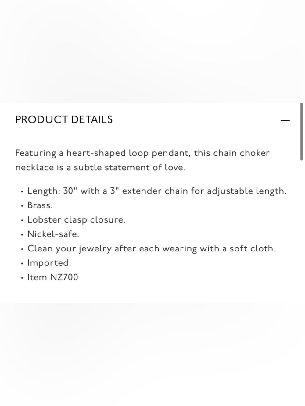 NWT Madewell Looped Heart Pendant Necklace - Picture 3 of 5